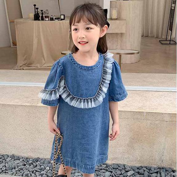 Baby Kid Girls Solid Color Dresses