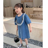 Baby Kid Girls Solid Color Dresses