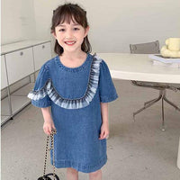 Baby Kid Girls Solid Color Dresses