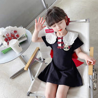 Baby Kid Girls Cartoon Bow Dresses