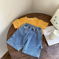 Baby Kid Boys Solid Color Shorts Jeans