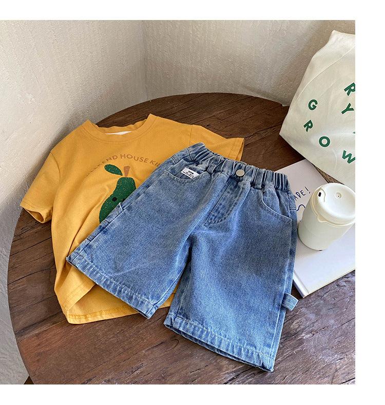 Baby Kid Boys Solid Color Shorts Jeans