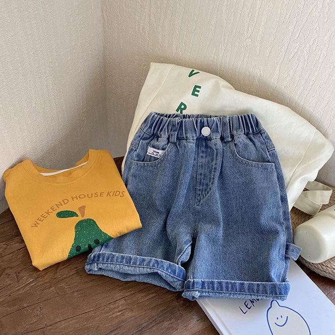 Baby Kid Boys Solid Color Shorts Jeans