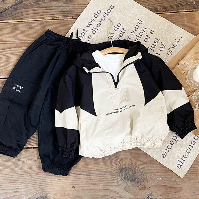 Baby Kid Boys Letters Color-blocking Jackets Outwears