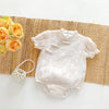 Baby Girls Solid Color Flower Rompers