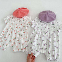 Baby Girls Flower Print Rompers