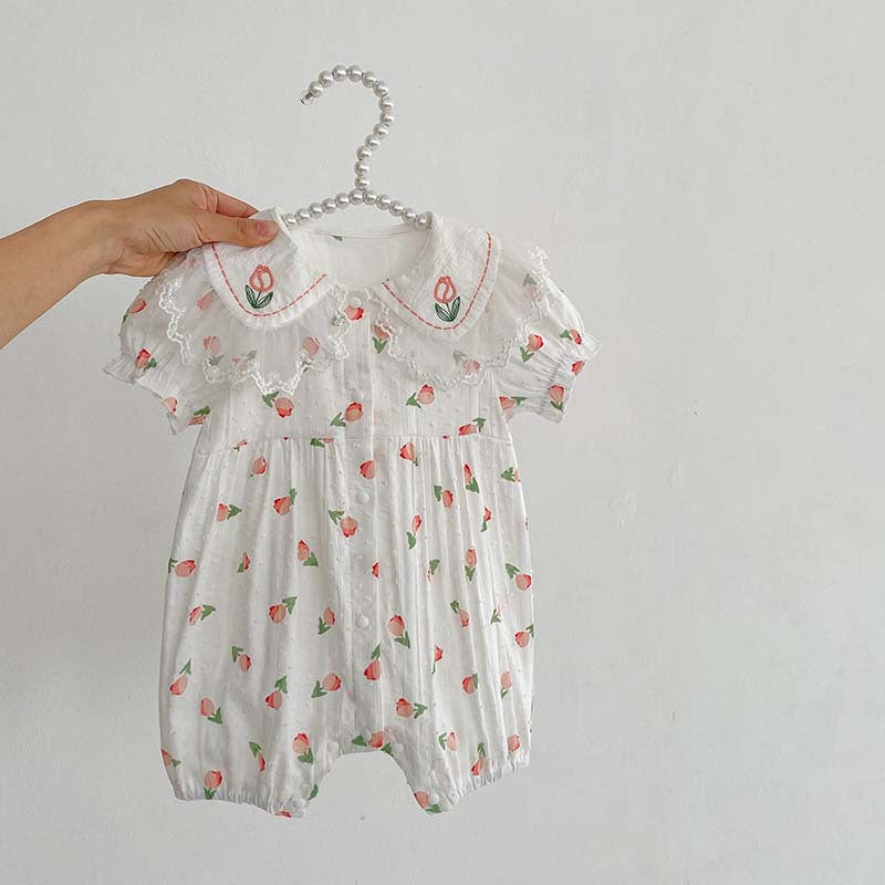 Baby Girls Flower Print Rompers