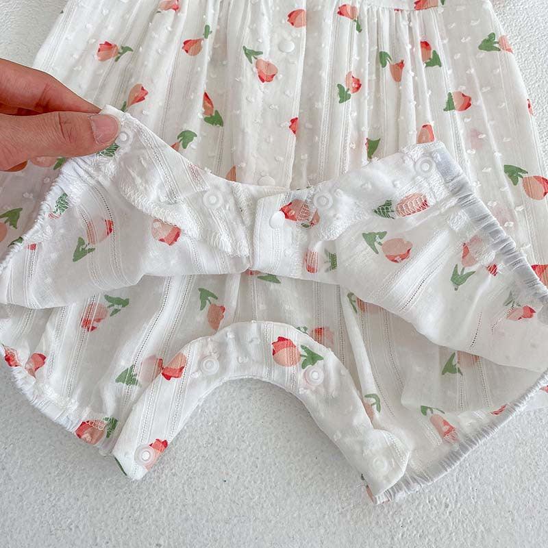 Baby Girls Flower Print Rompers