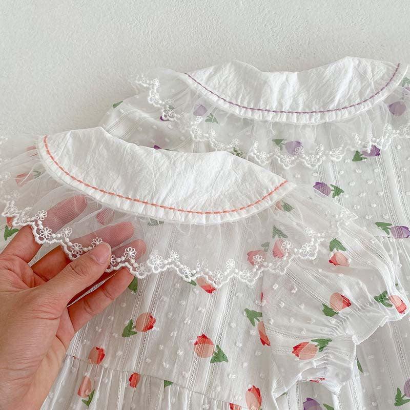 Baby Girls Flower Print Rompers