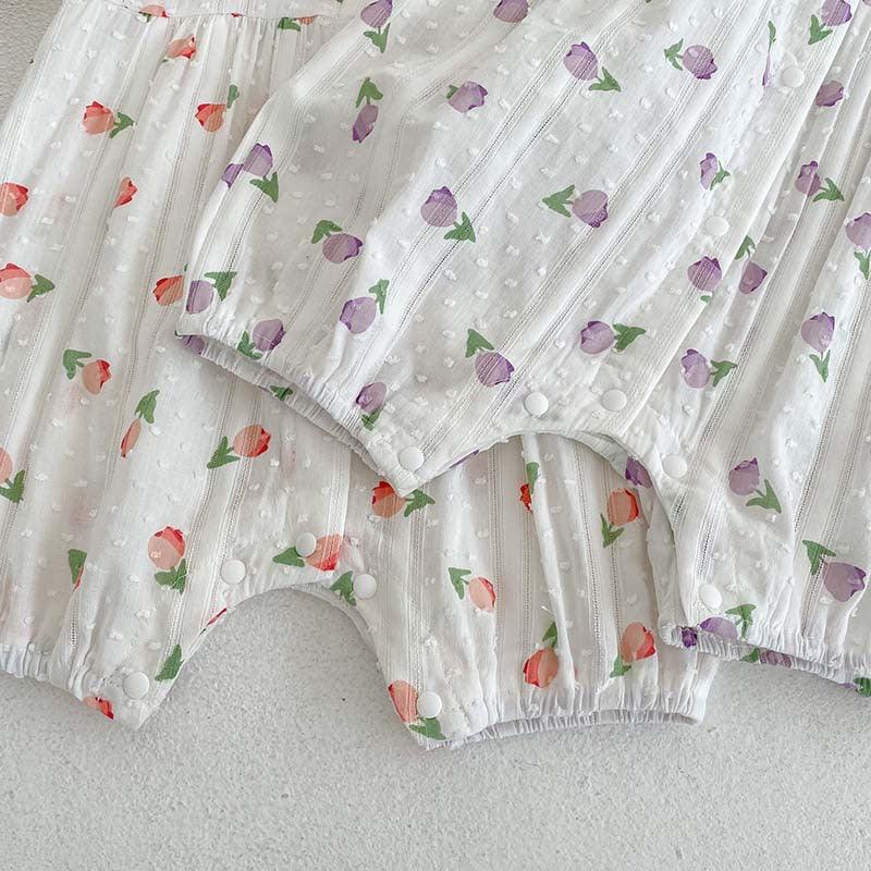 Baby Girls Flower Print Rompers