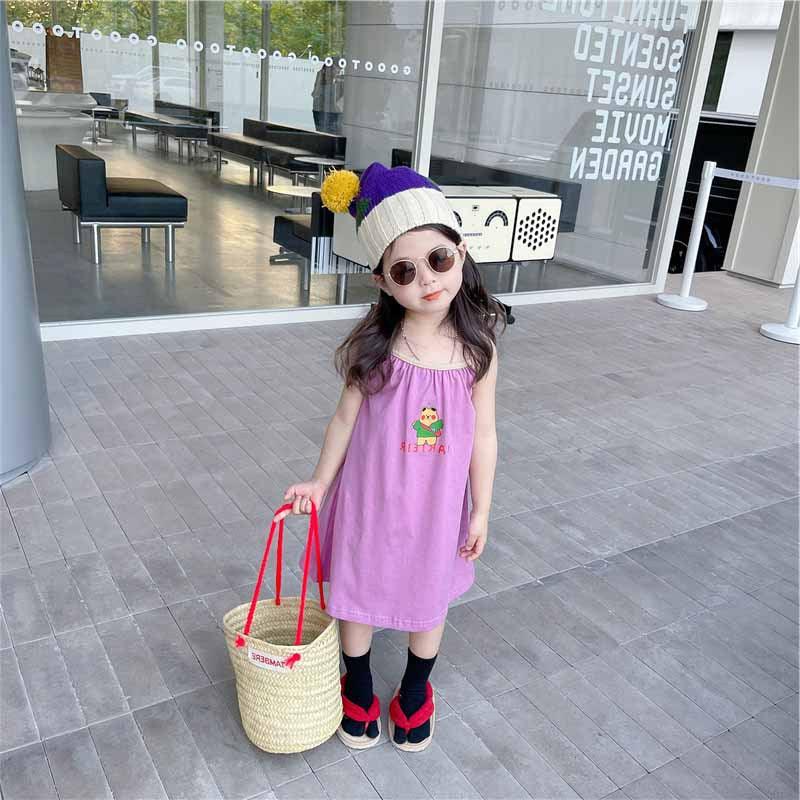 Baby Kid Girls Letters Cartoon Print Dresses