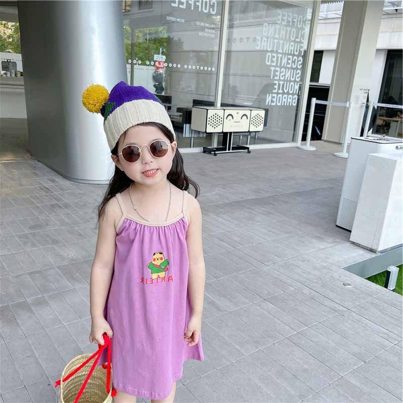 Baby Kid Girls Letters Cartoon Print Dresses