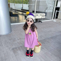 Baby Kid Girls Letters Cartoon Print Dresses