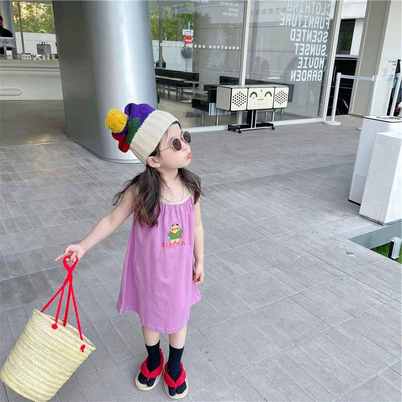 Baby Kid Girls Letters Cartoon Print Dresses