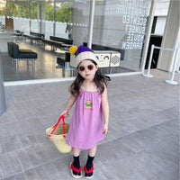 Baby Kid Girls Letters Cartoon Print Dresses