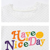 2 Pieces Set Baby Kid Girls Letters Polka dots Print T-Shirts And Solid Color Shorts