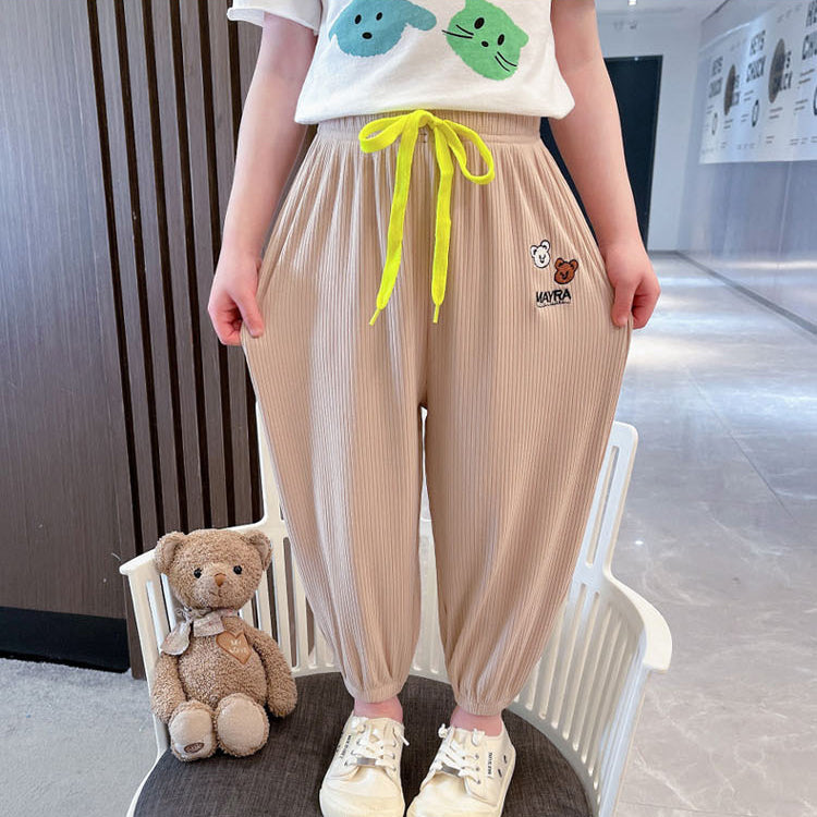 Baby Kid Girls Animals Cartoon Embroidered Pants