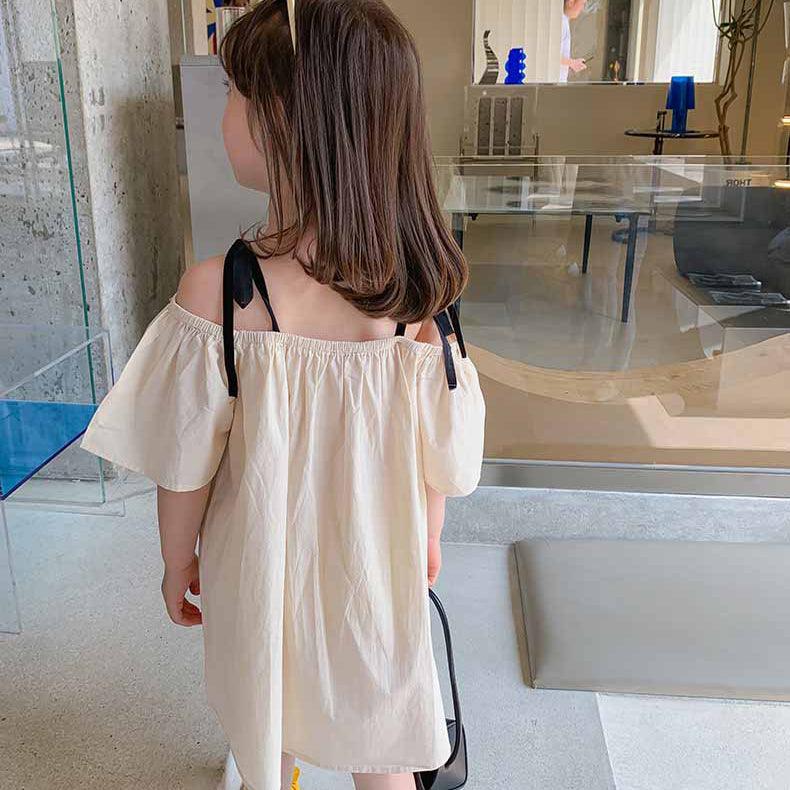 Baby Kid Girls Color-blocking Love heart Print Dresses