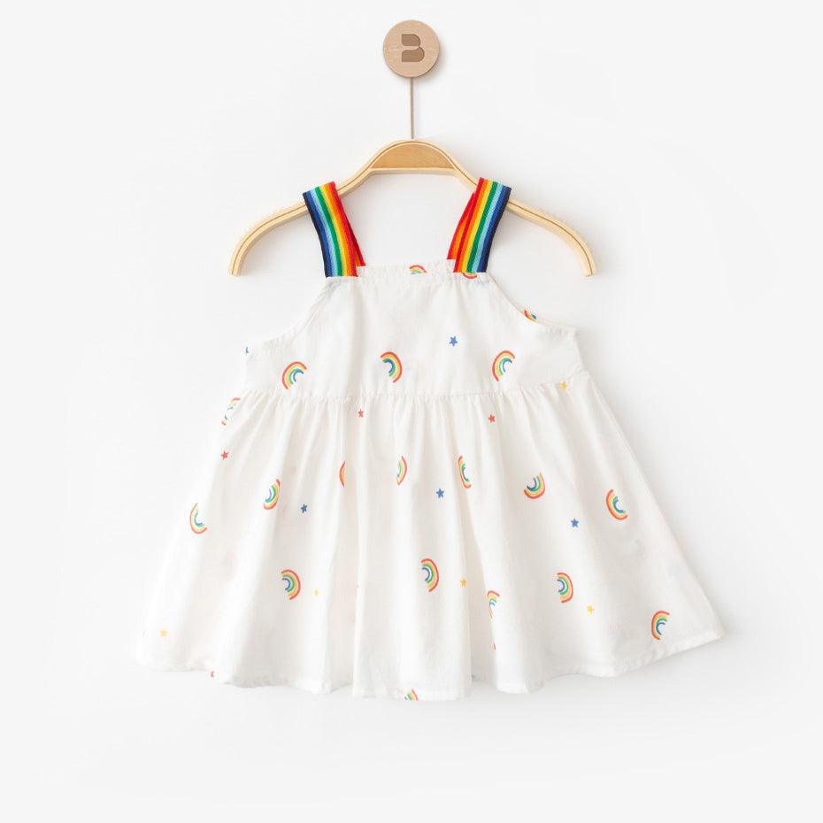 Baby Kid Girls Rainbow Print Dresses