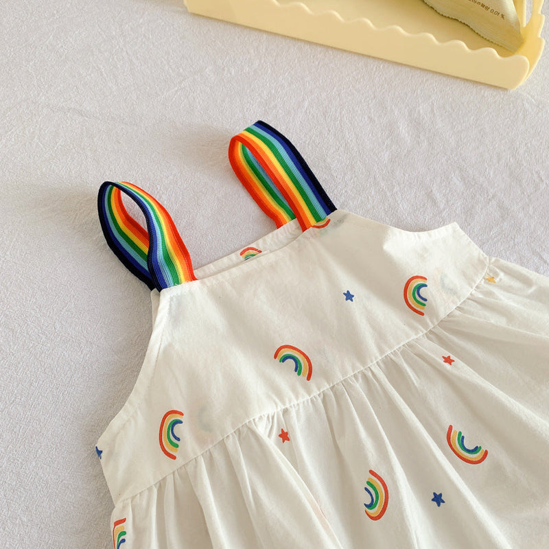 Baby Kid Girls Rainbow Print Dresses