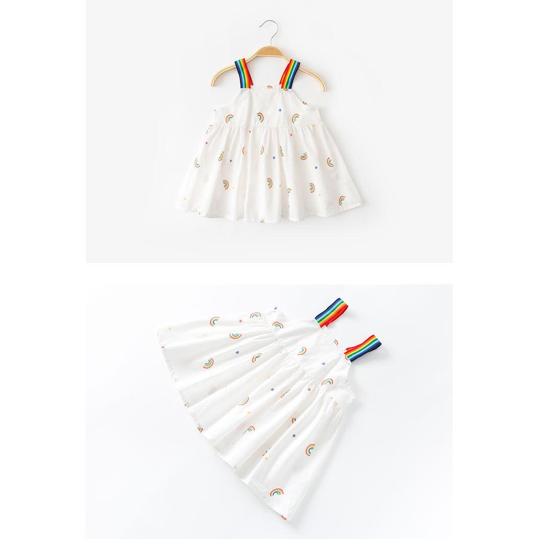 Baby Kid Girls Rainbow Print Dresses