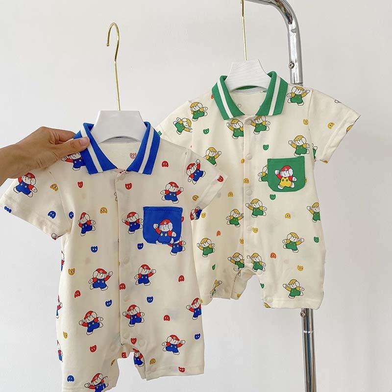 Baby Unisex Cartoon Print Rompers