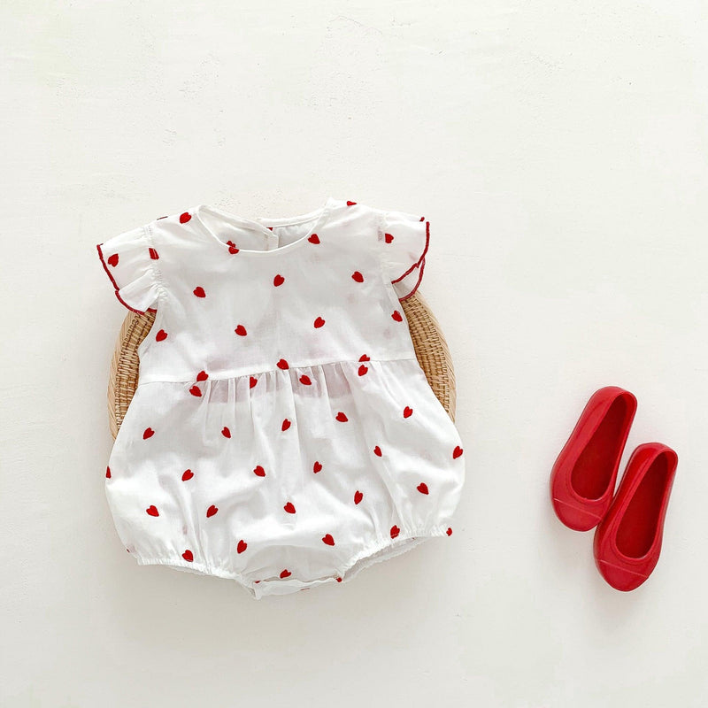 Baby Girls Love heart Print Rompers