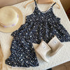 2 Pieces Set Baby Kid Girls Flower Print Tank Tops And Shorts