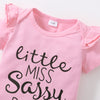 2 Pieces Set Baby Girls Letters Print Rompers And Flower Pants
