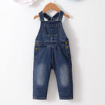 Baby Girls Solid Color Jumpsuits