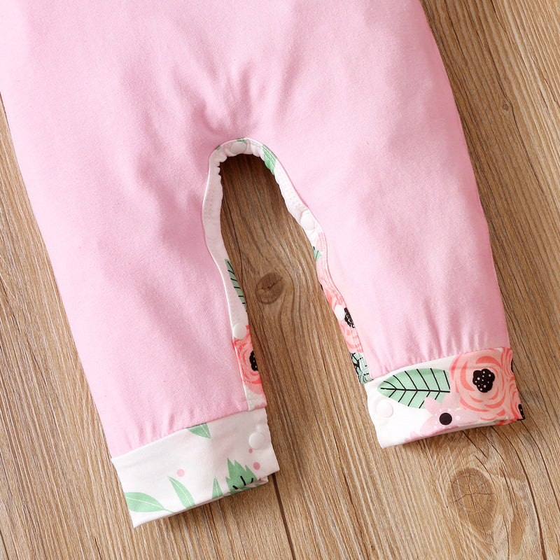 Baby Girls Letters Leopard print Jumpsuits