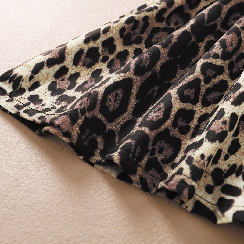 Baby Kid Girls Letters Color-blocking Leopard print Dresses