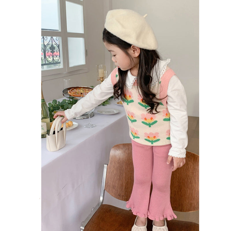 Baby Kid Girls Flower Vests Waistcoats