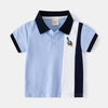 Baby Kid Boys Color-blocking Cartoon Embroidered Polo Shirts