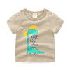 2 Pieces Set Baby Kid Boys Letters Dinosaur Print T-Shirts And Shorts