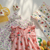 Baby Kid Girls Flower Love heart Print Dresses
