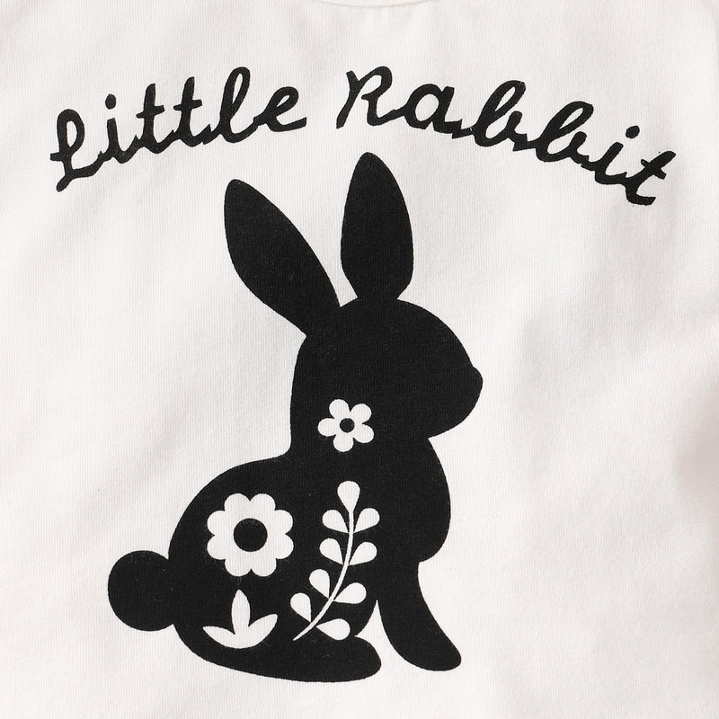 2 Pieces Set Baby Girls Rabbit Cartoon Print T-Shirts And Rompers