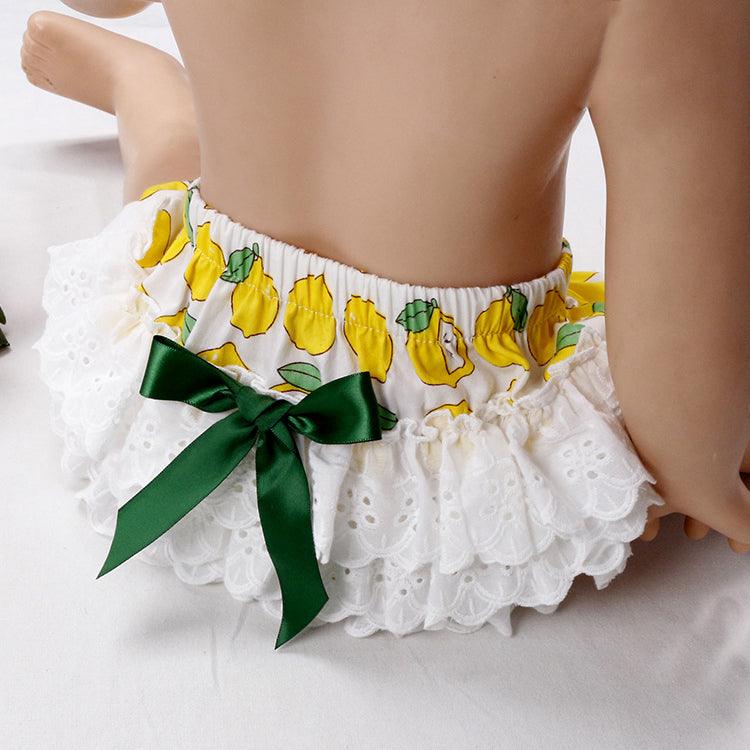 Baby Girls Fruit Bow Print Shorts