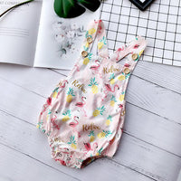 Baby Girls Flamingo Print Rompers