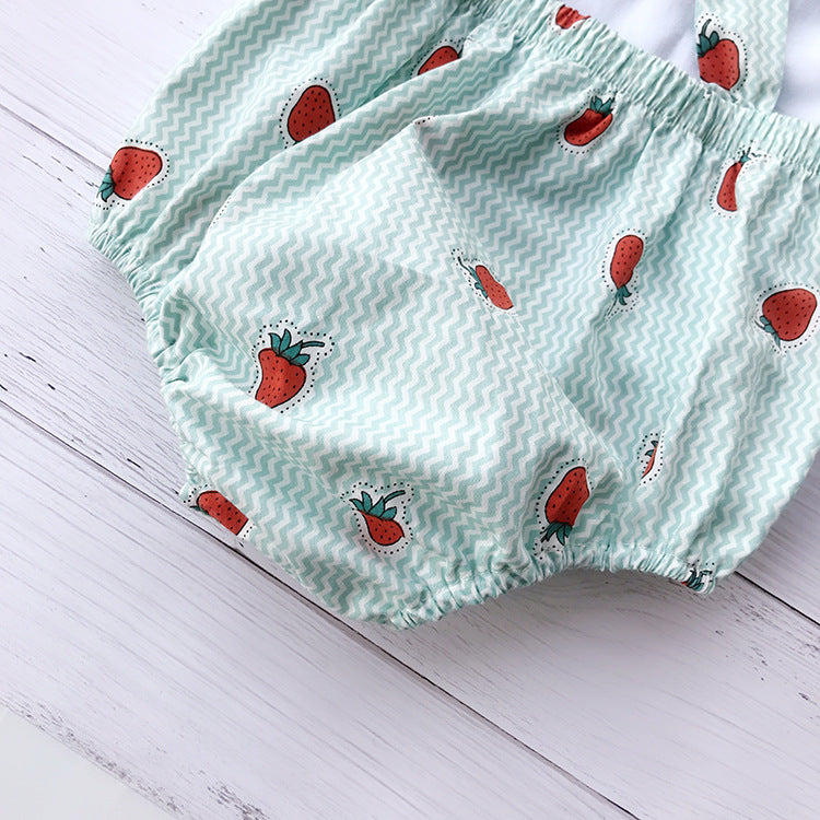 Baby Girls Fruit Print Rompers
