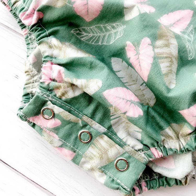 Baby Girls Plant Print Rompers