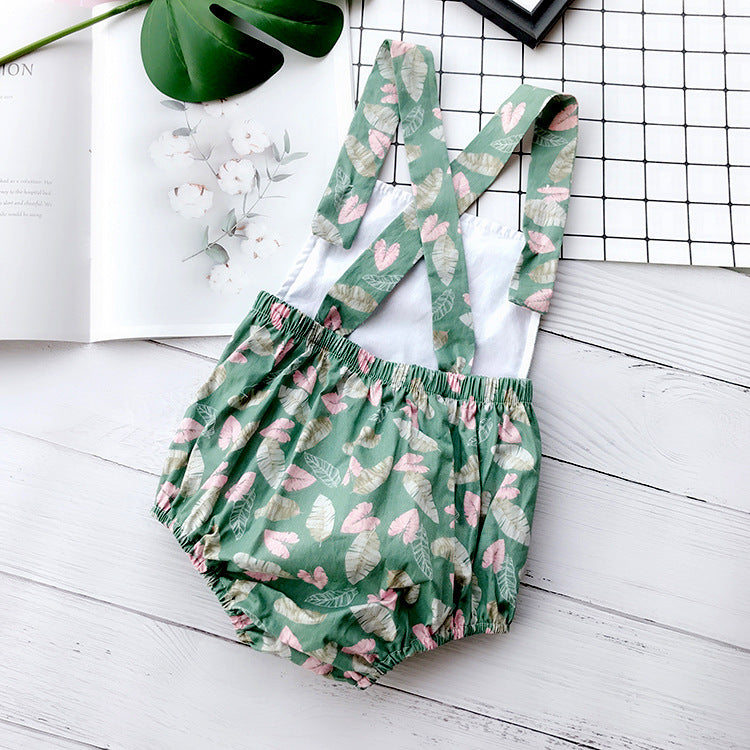 Baby Girls Plant Print Rompers