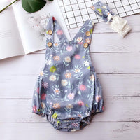 Baby Girls Flower Print Rompers