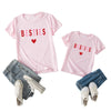 Mommy And Me Kid Letters Love heart Print T-Shirts