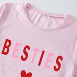 Mommy And Me Kid Letters Love heart Print T-Shirts