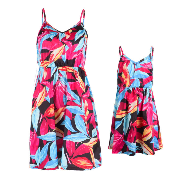 Mommy And Me Kid Flower Print Dresses