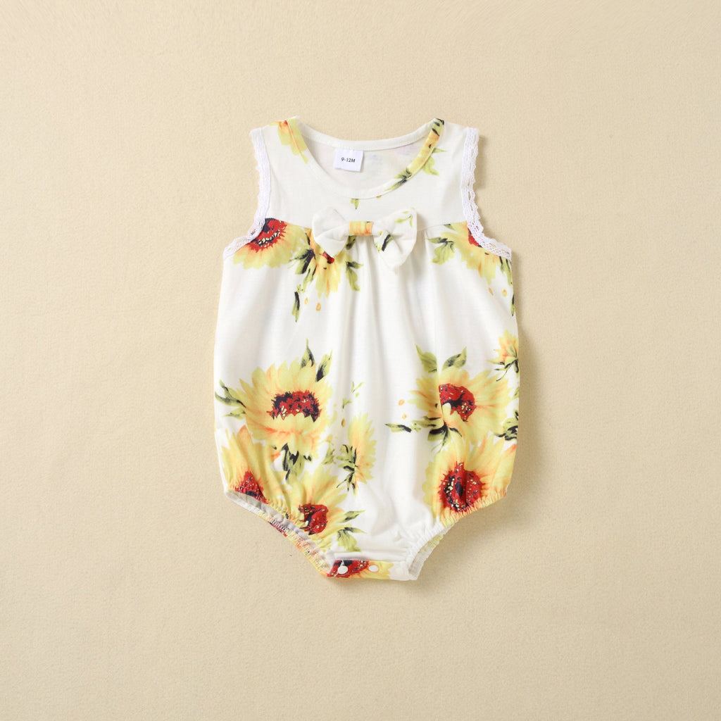 Family Outfits Baby Kid Flower Print Rompers