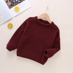 Toddler Kids Solid Color Round Neck Knit Top Long Sleeve Sweater - PrettyKid