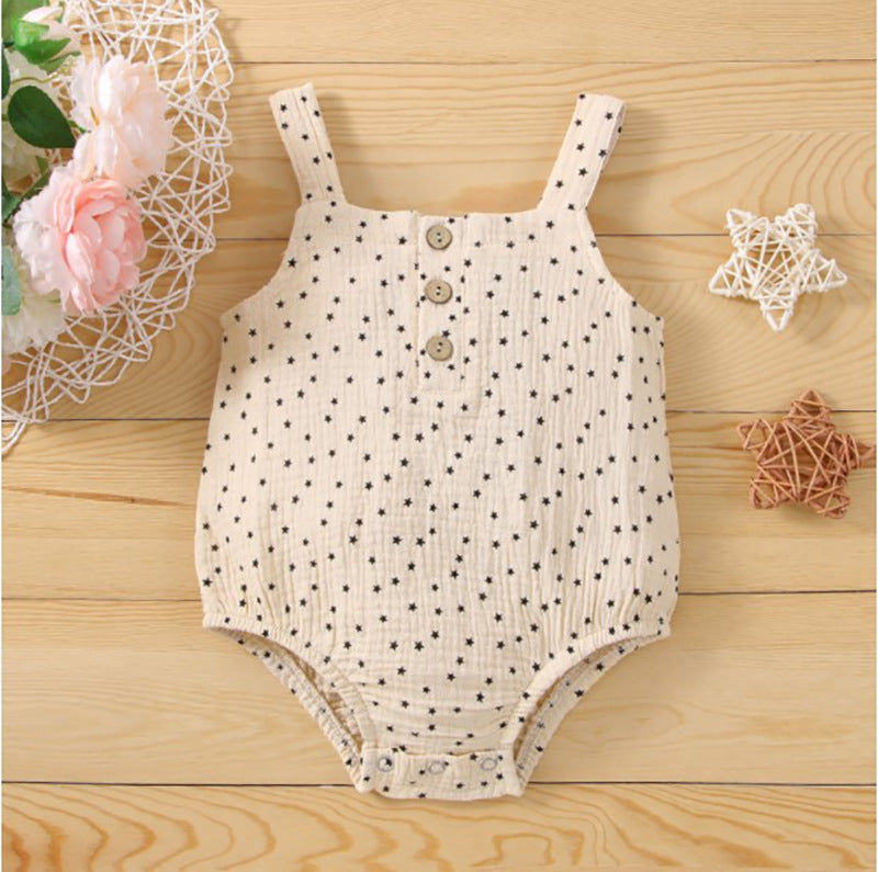 3-24M Baby Girls Star Bear Print Cami Bodysuit Wholesale Baby Clothing - PrettyKid