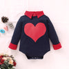 Baby Boys Long Sleeve Jumpsuit with Collar and Sleeve Clashing Love Print - PrettyKid